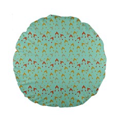 Blue Orange Hats Standard 15  Premium Round Cushions