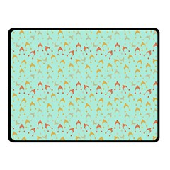 Blue Orange Hats Double Sided Fleece Blanket (Small) 