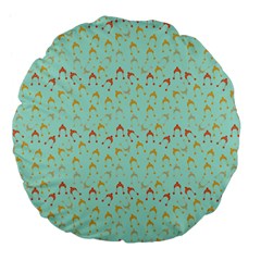 Blue Orange Hats Large 18  Premium Flano Round Cushions