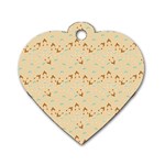 Winter Hats Beige Dog Tag Heart (Two Sides) Front