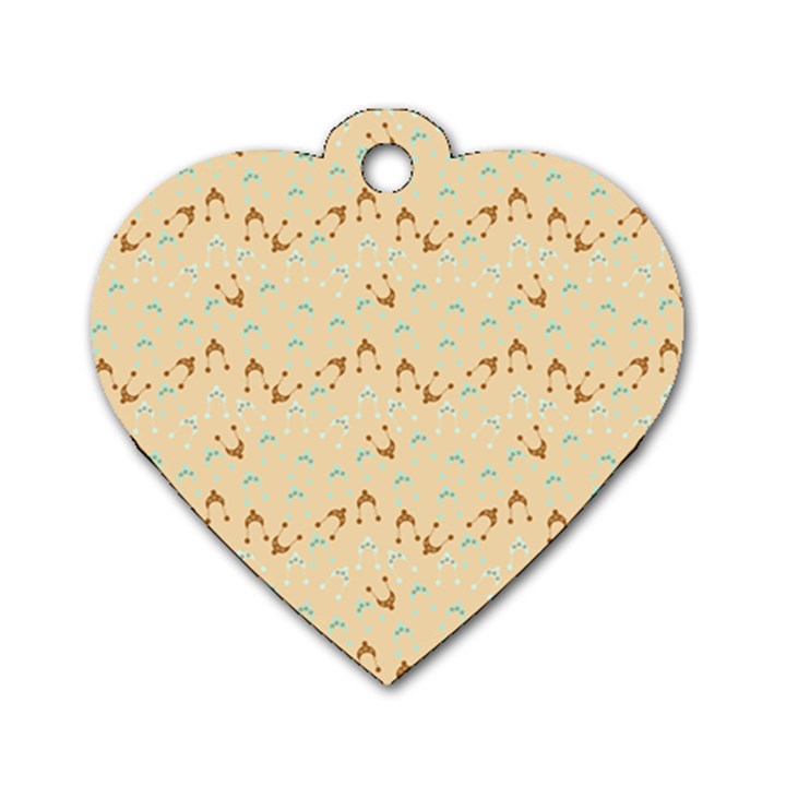 Winter Hats Beige Dog Tag Heart (Two Sides)