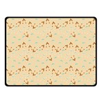 Winter Hats Beige Double Sided Fleece Blanket (Small)  45 x34  Blanket Front