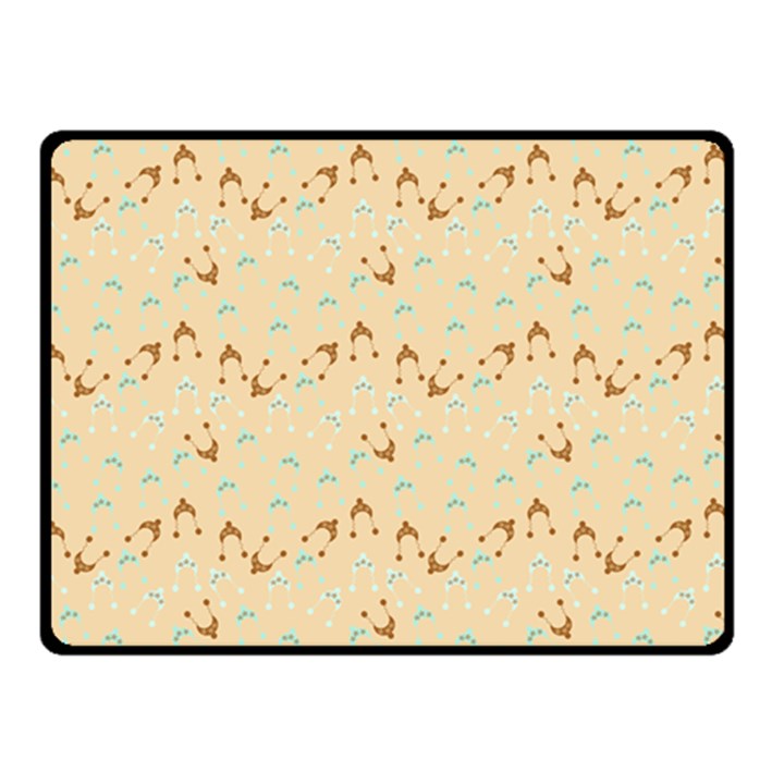 Winter Hats Beige Double Sided Fleece Blanket (Small) 