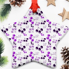 Purple Cherries Star Ornament (two Sides) by snowwhitegirl