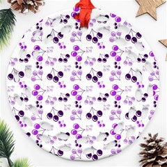 Purple Cherries Ornament (round Filigree) by snowwhitegirl