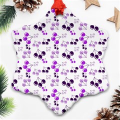 Purple Cherries Ornament (snowflake) by snowwhitegirl