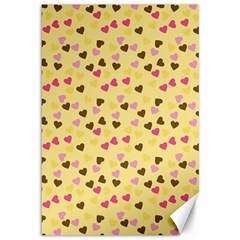 Beige Hearts Canvas 12  X 18   by snowwhitegirl