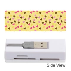 Beige Hearts Memory Card Reader (stick)  by snowwhitegirl