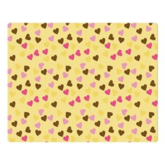 Beige Hearts Double Sided Flano Blanket (large) 