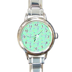 Mint Heart Cherries Round Italian Charm Watch