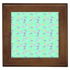 Mint Heart Cherries Framed Tiles