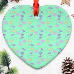 Mint Heart Cherries Ornament (Heart)