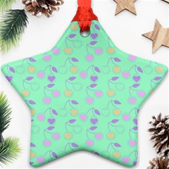 Mint Heart Cherries Ornament (star) by snowwhitegirl