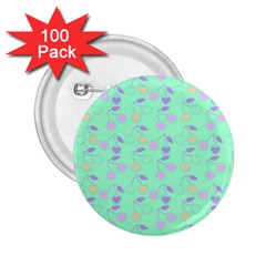 Mint Heart Cherries 2.25  Buttons (100 pack) 