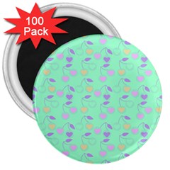 Mint Heart Cherries 3  Magnets (100 pack)