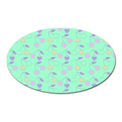 Mint Heart Cherries Oval Magnet