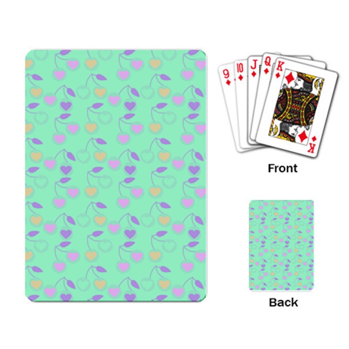 Mint Heart Cherries Playing Card