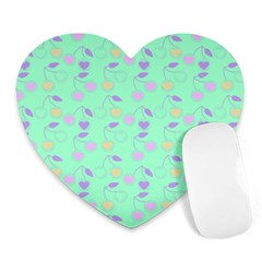 Mint Heart Cherries Heart Mousepads by snowwhitegirl