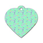 Mint Heart Cherries Dog Tag Heart (Two Sides) Front