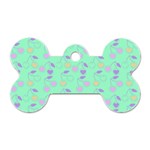 Mint Heart Cherries Dog Tag Bone (Two Sides) Front