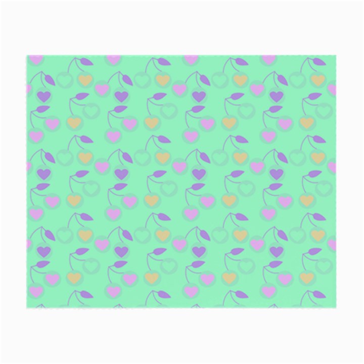 Mint Heart Cherries Small Glasses Cloth (2-Side)