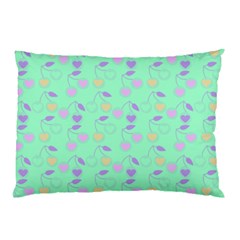 Mint Heart Cherries Pillow Case by snowwhitegirl