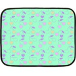 Mint Heart Cherries Fleece Blanket (Mini) 35 x27  Blanket