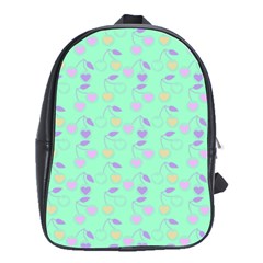 Mint Heart Cherries School Bag (Large)