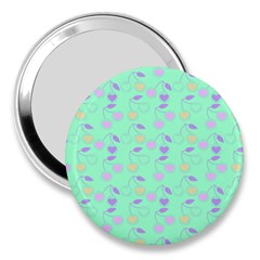 Mint Heart Cherries 3  Handbag Mirrors