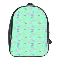 Mint Heart Cherries School Bag (XL)