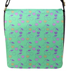 Mint Heart Cherries Flap Messenger Bag (S)