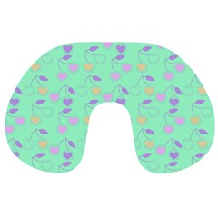 Mint Heart Cherries Travel Neck Pillows