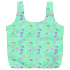 Mint Heart Cherries Full Print Recycle Bags (l)  by snowwhitegirl