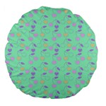 Mint Heart Cherries Large 18  Premium Flano Round Cushions Back