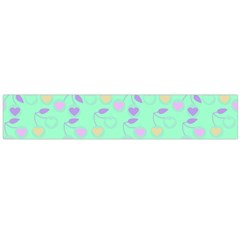 Mint Heart Cherries Large Flano Scarf 