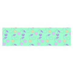 Mint Heart Cherries Satin Scarf (Oblong)