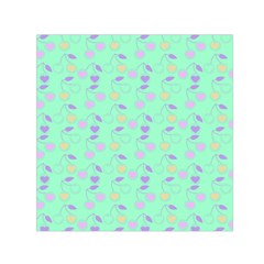 Mint Heart Cherries Small Satin Scarf (Square)