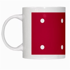 Red Dot White Mugs