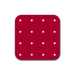 Red Dot Rubber Coaster (square) 