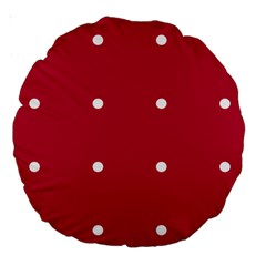 Red Dot Large 18  Premium Round Cushions by snowwhitegirl