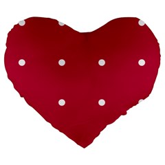 Red Dot Large 19  Premium Heart Shape Cushions by snowwhitegirl