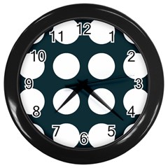 Big Dot Teal Blue Wall Clocks (black) by snowwhitegirl