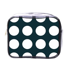 Big Dot Teal Blue Mini Toiletries Bags by snowwhitegirl