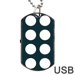 Big Dot Teal Blue Dog Tag Usb Flash (one Side) by snowwhitegirl