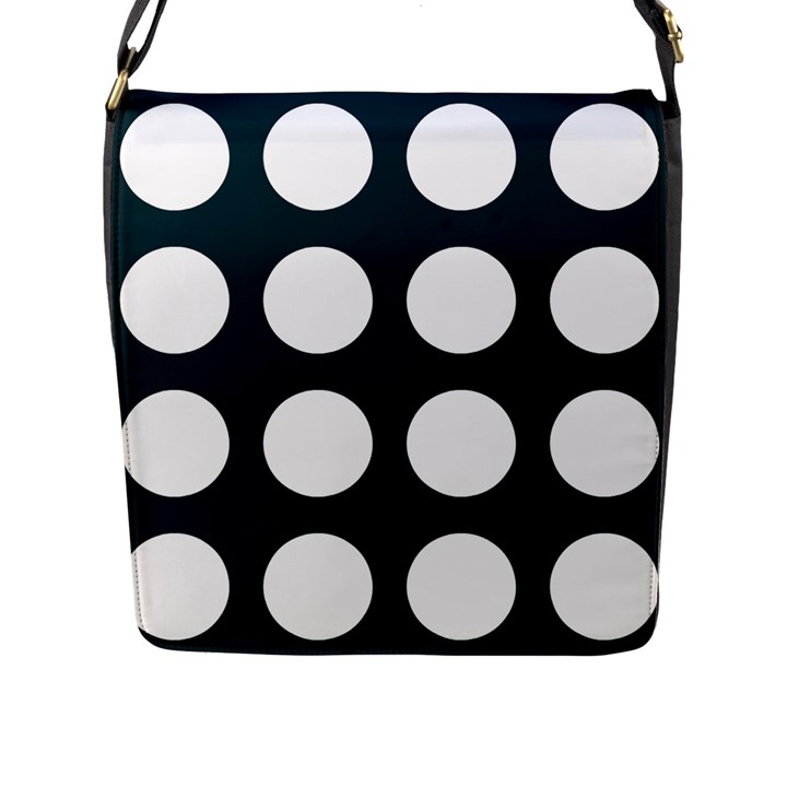 Big Dot Teal Blue Flap Messenger Bag (L) 