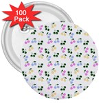 Green Cherries 3  Buttons (100 pack)  Front