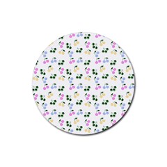 Green Cherries Rubber Round Coaster (4 Pack)  by snowwhitegirl