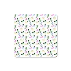 Green Cherries Square Magnet by snowwhitegirl