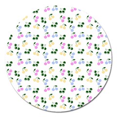 Green Cherries Magnet 5  (round) by snowwhitegirl