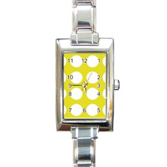 Big Dot Yellow Rectangle Italian Charm Watch by snowwhitegirl